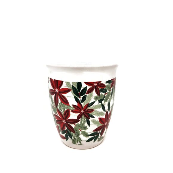 ROYAL NORFOLK Poinsettia Christmas Holiday Coffee Cocoa Tea Cup Mug 12 oz - Picture 4 of 8